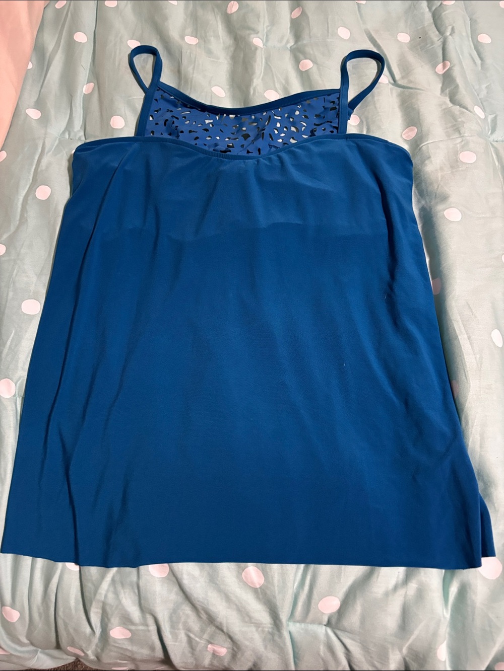 Magicsuit Blue Laser-Cut Yoke Swim Tankini
